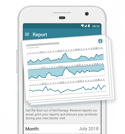 MyTherapy med reminder: health report