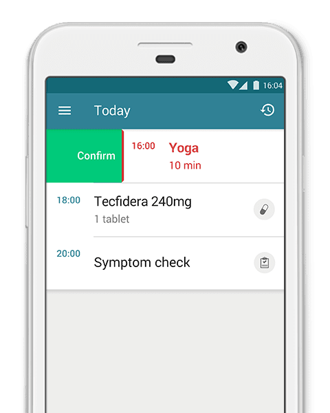 MyTherapy today screen: Accessible medication management