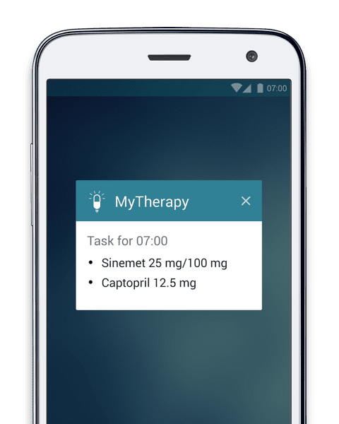 screenshot of MyTherapy Parkinson's treatment planner