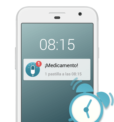 screenshot de MyTherapy recordatorio de medicamentos y diario de salud